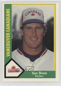 1990 CMC AAA Vancouver Canadians Green Back Tom Drees #3 Rookie RC - Picture 1 of 4
