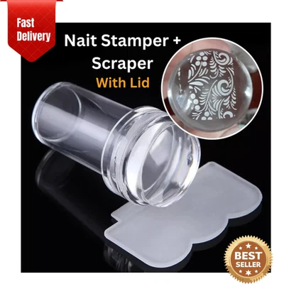French Nail Art Stamper Silicone Jelly Tool with Scraper for DIY Manicure - Image 1 of 4