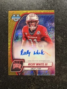 Ricky White Auto /50 - Brillo Dorado - 2024 Bowman U Cromo - Imagen 1 de 2