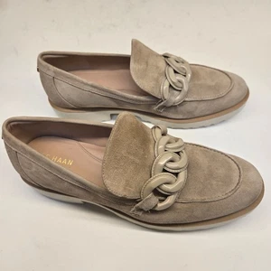 Cole Haan Grand 360 Größe 9,5 hellbraun Wildleder Genf Kette Loafer flache Schuhe mit Anstoßsohlen - Bild 1 von 10