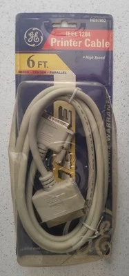 IEEE 1284 Printer Cable Bi-Directional Gold Connectors OEM GE NIB 6FT Parallel  - Image 1 of 2