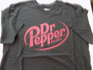 Dr. Pepper T-Shirt Adult Large 100% Cotton Black NOS w/o Tag - Picture 1 of 2