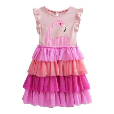 Mini Boden Flamingo 🦩 Vestido de tule em camadas. Tamanho 11/12 - Imagem 1 de 4