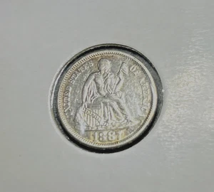 1887 P Silber sitzende Freiheit Groschen, Wahl zu Gemme Stempelglanz.  Wunderschöne Tönung! - Bild 1 von 2