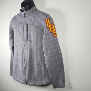 Lululemon Cable Knit Jacket Mens Large Wool Full Zip Sweater KHS Patch RARE Grey - Picture 1 of 18