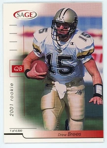 2001 SAGE Drew Brees Rookie RC #8 #/4500 Saints - Picture 1 of 1