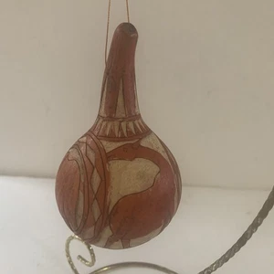 Handgeschnitzter Kürbis Ornament Elefant und Giraffe 4” x 2,5” - Bild 1 von 6