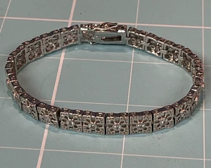 Pulsera de tenis de plata de ley 925 y circonita cúbica - Imagen 1 de 9
