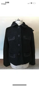 Chaqueta Blazer J CREW Negra Tweed Lana Boucle Talla 8 - Imagen 1 de 6