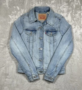 Levi's Denim Trucker Jacket Women’s XS Stretch Light Wash Blue Jean - Picture 1 of 10