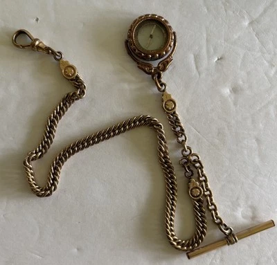 Victorian Gold filled Spinner Fob Compas Watch Chain 13” - Image 1 of 4