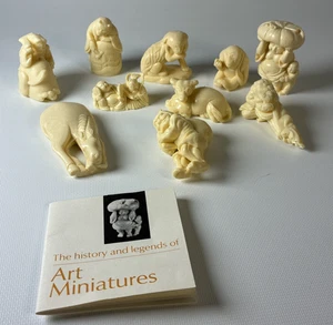 Lote de 10 estatuillas Jocar Netsuke Art Miniatures resina folclórica japonesa - Imagen 1 de 13