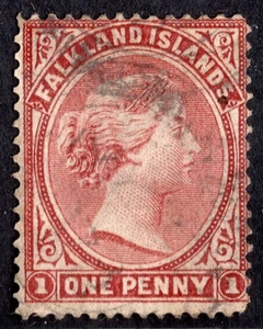 UK FALKLAND ISLANDS 1878 FIRST STAMP S.G. #1 SCOTT # LIGHTLY USED UNWATERMARKED - Picture 1 of 2