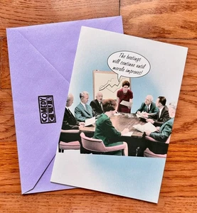 Vintage 80’s Office Work Humor Paper Moon Retro Blank Note Card 3.5” x 6.5” - Picture 1 of 2