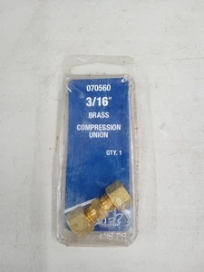 Brass Compression Fitting 3/16" Union Splice Tube Air Line 070560 - Picture 1 of 2