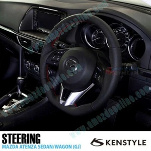 Mazda6 2013-2015 GJ JAPAN Kenstyle Flat Bottom Leather Steering Wheel MB01 - Picture 1 of 5