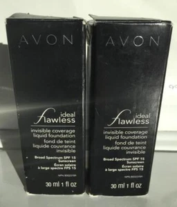 Avon Ideal Flawless Invisible Coverage Liquid Foundation SHELL (x2) New-Expired - Picture 1 of 1