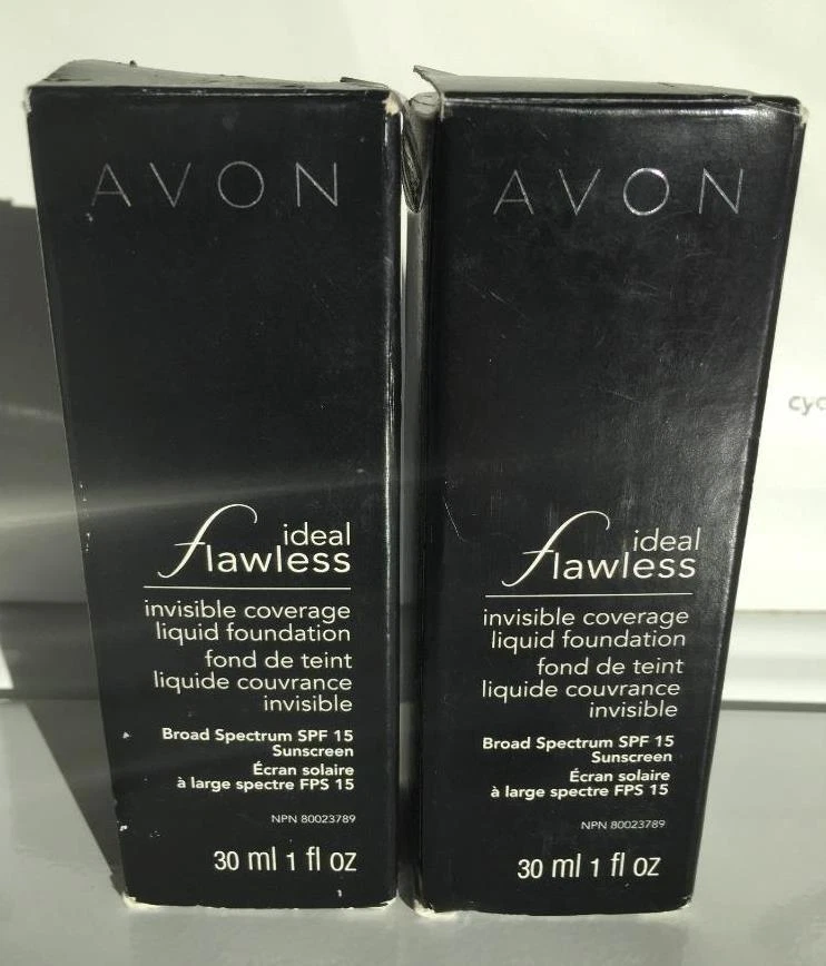 Avon Ideal Flawless Invisible Coverage Liquid Foundation SHELL (x2) New-Expired - Image 1 of 1