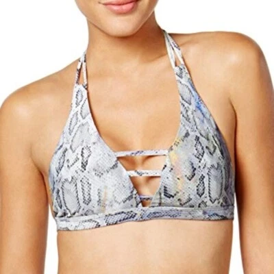 Rachel Roy Snake Print Strappy Halter Bikini TopGray Multi  XL XLarge NWT - Image 1 of 4