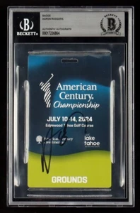 Aaron Rodgers Signed 2024 American Century Championship Grounds Pass Beckett - Picture 1 of 2