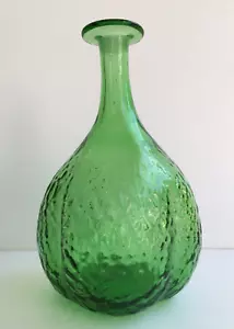 Blenko Art Glass Joel Myers 1960s Mid Century Modern Green Brain Decanter Bottle - Picture 1 of 7