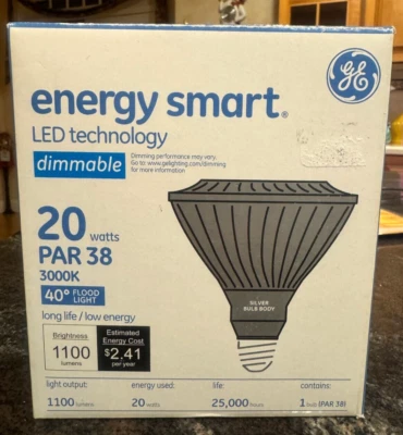 GE ENERGY SMART LED 3000K  DIMMABLE PAR38 1100 Lumens 20 Watt 15° Spot Light🔵 - Image 1 of 2
