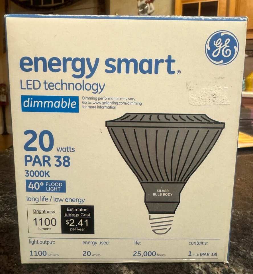 GE ENERGY SMART LED 3000K  DIMMABLE PAR38 1100 Lumens 20 Watt 15° Spot Light🔵 - Image 1 of 2