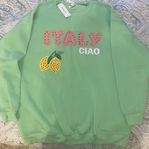 Italy Ciao Sweatshirt Green. New Size Medium - Picture 1 of 4