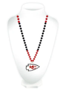 NFL Kansas City Chiefs Cuentas de Mardi Gras con Collar Medallón - Imagen 1 de 1