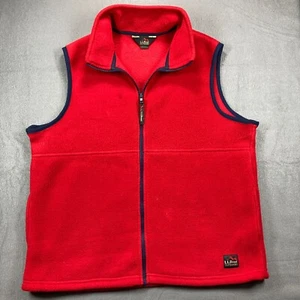 Vintage L. L. Bean Outdoors Fleece sleeveless Vest Red Men Large - Picture 1 of 10