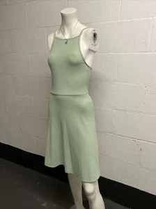 New Look Dress UK 8 Women's Green Strappy Sleeveless Shirred - Picture 1 of 6