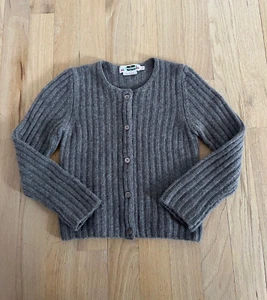 BONPOINT Toddler Girls Moca 100% Cashmere Ribbed Cardigan sz.4 - Picture 1 of 5