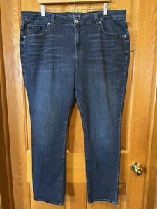 N65 Lucky Brand Ginger Straight Jeans Dark Wash Stretch Denim Womens 20W - Picture 1 of 5