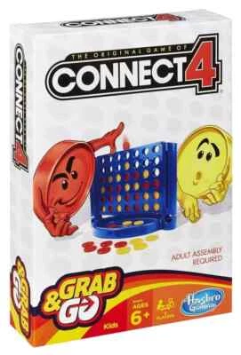 Hasbro Connect 4 Four Travel Version Grab & Go Classic Family Game NEW 2 Player - Image 1 of 2