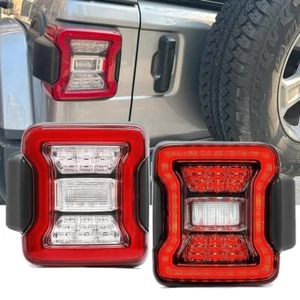 LED Tail Lights For 2018-2024 Jeep Wrangler JL DRLs with red Turn Signal Lamps - Imagen 1 de 10