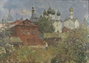 "Russian Monastery " Original Russian Oil Painting - Picture 1 of 5