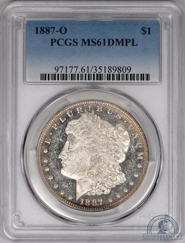 1887-O Morgan Silver Dollar $1 PCGS MS61DMPL - Deep Watery Mirrors! Cover