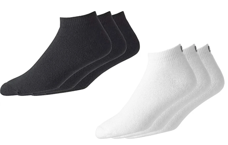 RARO (6) PAR NUEVO FootJoy Hombres ComfortSof DEPORTIVO Calcetines de Golf, (3) BLANCO (3) NEGRO Foto 1 de 1