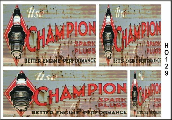 GARAGE GAS STATION SHOP SIGNS HO SCALE WATERSLIDE BUILDING DIORAMA SIGNS HO129 - Image 1 of 1