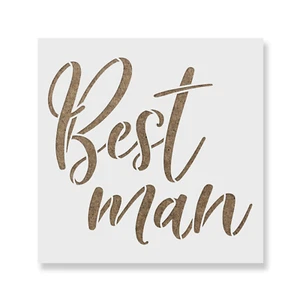Best Man Stencil - Durable & Reusable Mylar Stencils - Picture 1 of 5