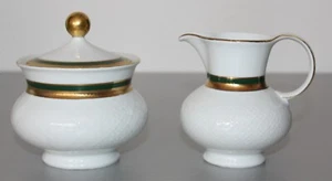 Seltmann Weiden Annabell Milch-und Zuckerset m. kobaltgrünem/goldenem Rand - Bild 1 von 7