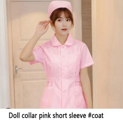 Women Nurse Uniforms Doctor Medical Beautician Lab Work Clothes Set Top & Pants - Image 1 of 3