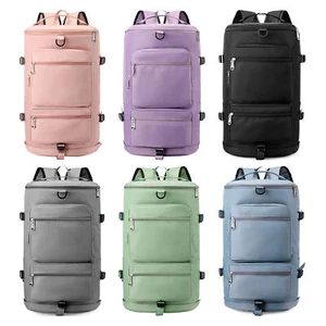 Sports Gym Travel Duffel Bag Wet Pocket Shoes Compartment Swim Yoga Training - Picture 1 of 18