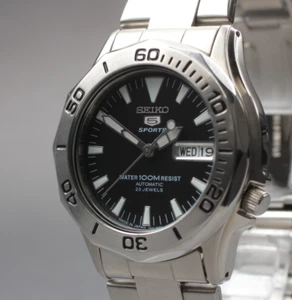 Near MINT SEIKO 5 Sports SNZ391 7S36-00L0 Black Dial Auto 40mm Men's Watch JAPAN - Picture 1 of 13