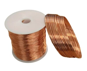 Bare Copper Round Wire 25 Ft.  gauges-24,22,20,18.16,14,12,10 & 8 Ga.  Dead Soft - Picture 1 of 14