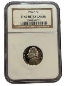 NGC 1992 S PF69 Ultra Cameo US Nickel 5c 1795307-007 - Picture 1 of 2