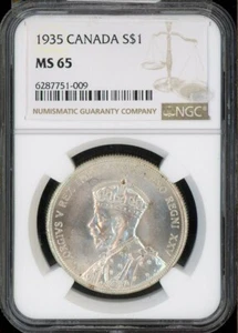 1935 Canada Dollar NGC MS65 - Picture 1 of 2