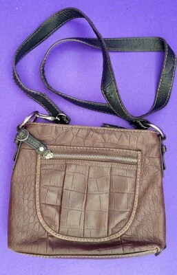 Clarks коричневый тисненой кожи через плечо устроитель сумка сумочка отличном состоянии продажи - Изображение 1 из 4