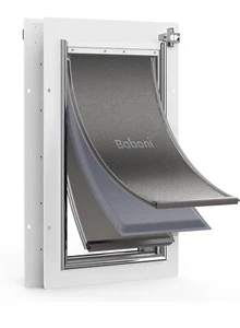 3 Flap Pet Door Steel Frame Telescoping Tunnel For Wall For Dogs Up To 40lbs Med - Picture 1 of 11