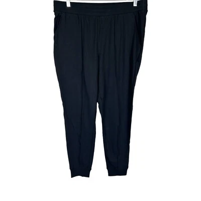 Isaac Mizrahi Regular Soho French Terry Pant w/ Pintuck Detail Black Large Size - Image 1 of 2